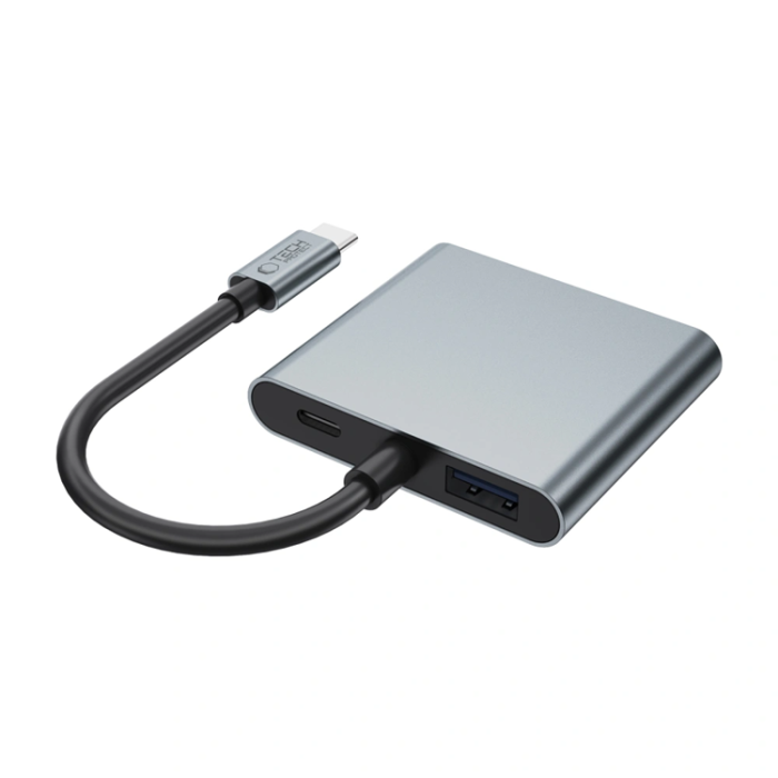 Tech-Protect - Tech-Protect HB08 Hub Adapter 4in1 - Grå