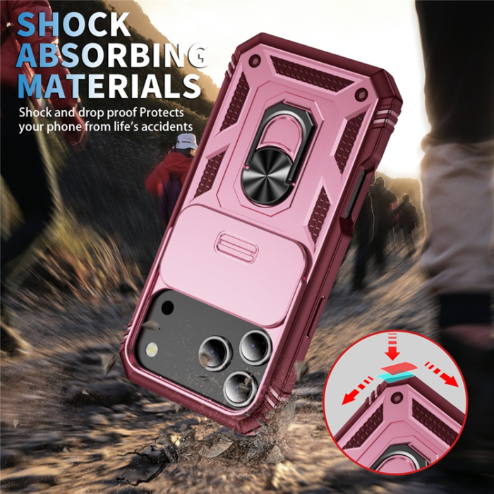 A-One Brand - iPhone 17 Pro Max Mobilskal Slide Camshield Kickstand
