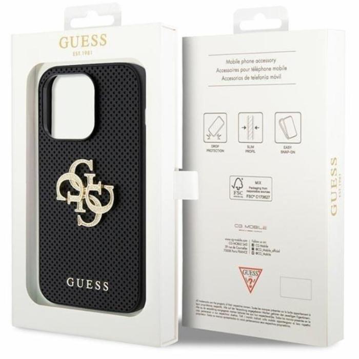 Guess - Guess iPhone 15 Pro Max Mobilskal Perforated Glitter Logo