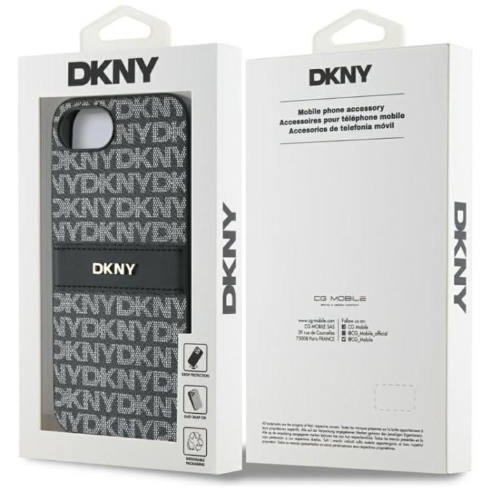 DKNY - DKNY iPhone 16e Mobilskal Repeat Texture Tonal Stripe - Svart