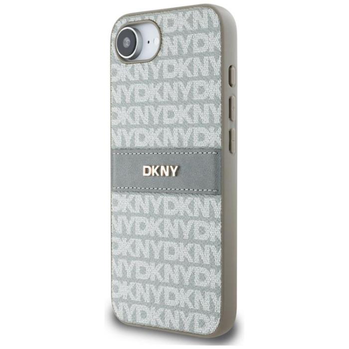 DKNY - DKNY iPhone 16e Mobilskal Repeat Texture Tonal Stripe - Beige
