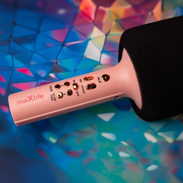 Maxlife - Maxlife Bluetooth Mikrofon med Högtalare MXBM-600 - Rosa