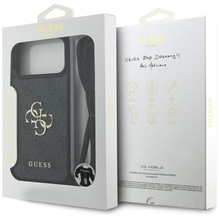 Guess - Guess iPhone 17 Pro Max Mobilskal 4G Big Logo Cord Crossbody - Svart