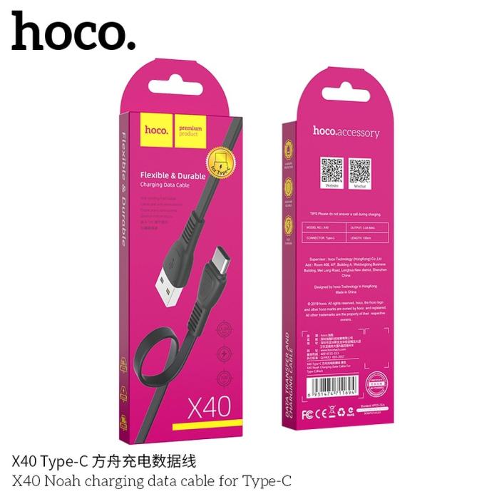 UTGATT1 - HOCO kabel USB Noah laddkabel till USB-C X40 1 m Svart
