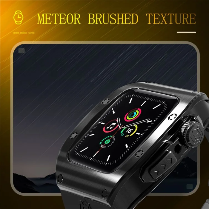 Shelbox - Shellbox Apple Watch 44mm Armband Silikon Metal - Svart