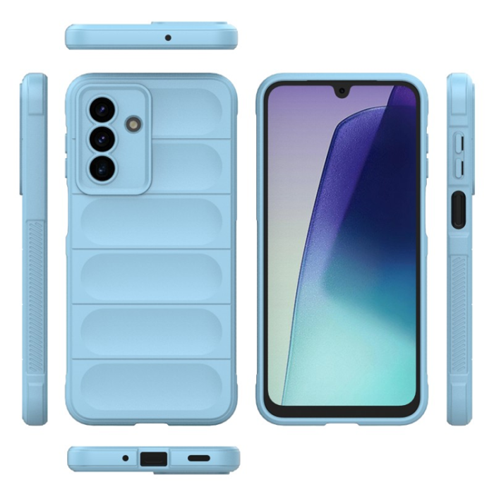 WANLONFENG - WANLONFENG Galaxy A17 Mobilskal med Härdat Glas HD - Babyblå