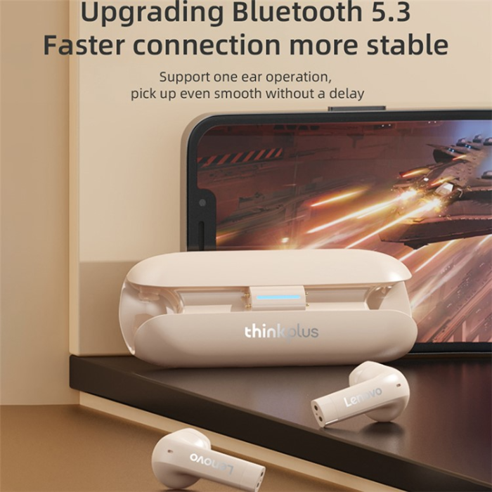 Lenovo - Lenovo Thinkplus TW60 TWS Bluetooth 5.3 Hörlurar Trådlösa - Vit