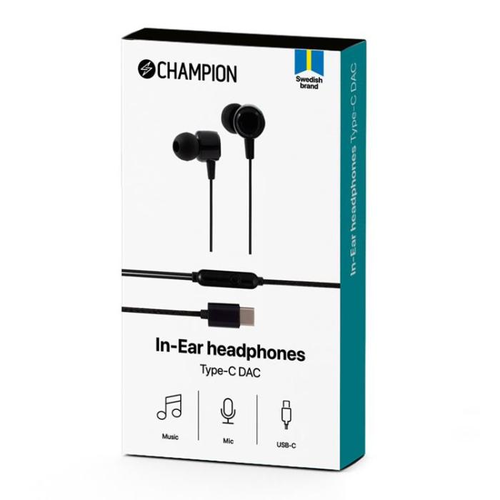 Champion - Champion In-Ear Hörlurar USB-C - Svart