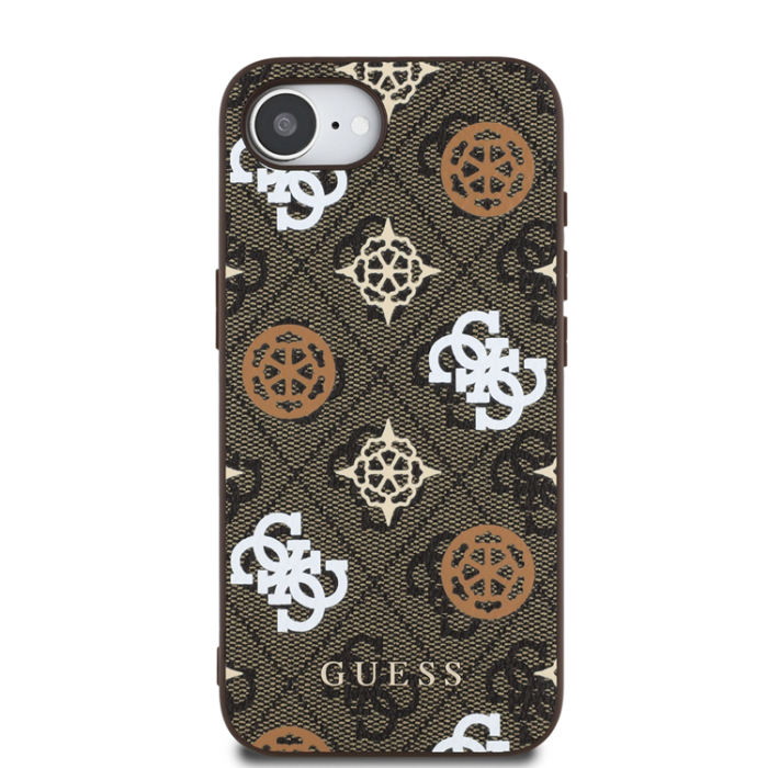 Guess - Guess iPhone 16e Mobilskal MagSafe PU 4G Peony - Brun
