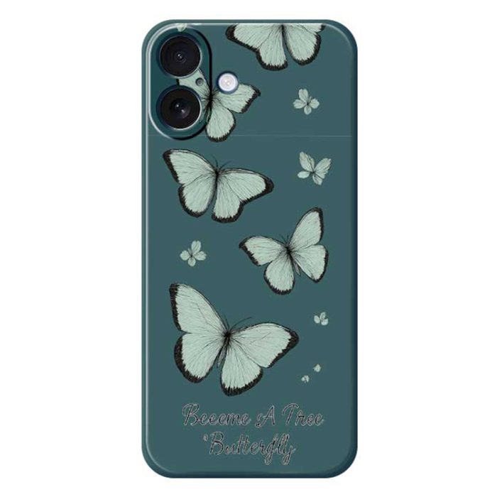 A-One Brand - iPhone 17 Mobilskal Grön Butterfly Pattern TPU - Grön
