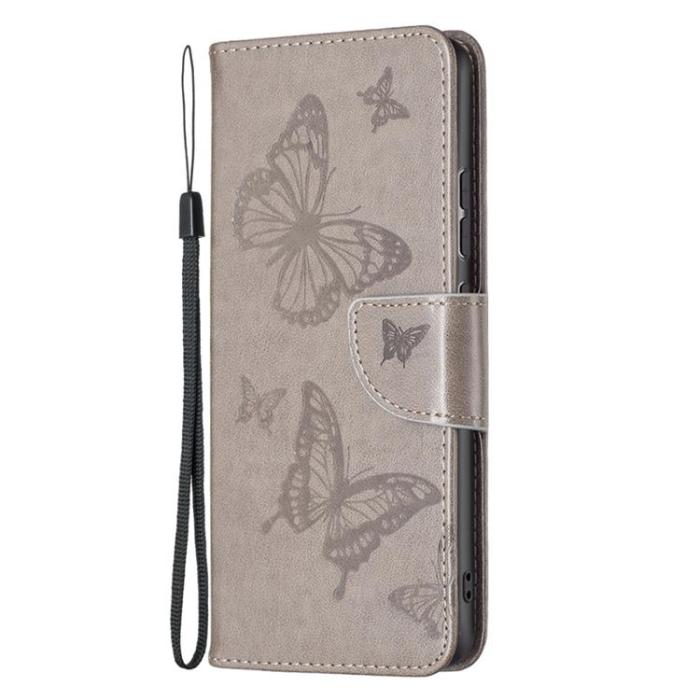 A-One Brand - Butterfly Imprinted Plånboksfodral Xiaomi 12/12X - Grå