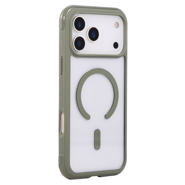 A-One Brand - iPhone 17 Pro Max Mobilskal MagSafe TPU+PC Transparent - Svartgrön