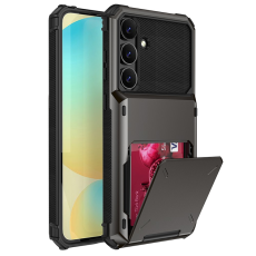 A-One Brand - Galaxy S25 FE Mobilskal Korthållare Dual Layer - Grå