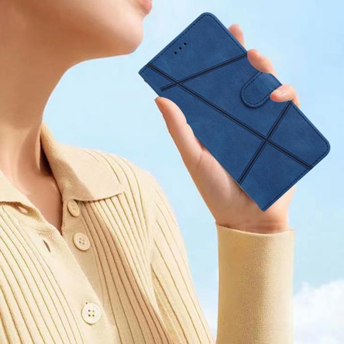 OEM - Crazy Horse Samsung Galaxy A57 Plånboksfodral Konstläder Ställ - Blå