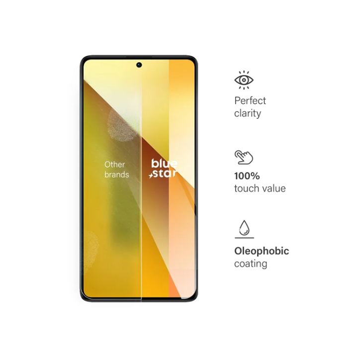Blue Star - Blue Star Xiaomi Redmi Note 13 4G/5G Härdat Glas Skärmskydd 9H