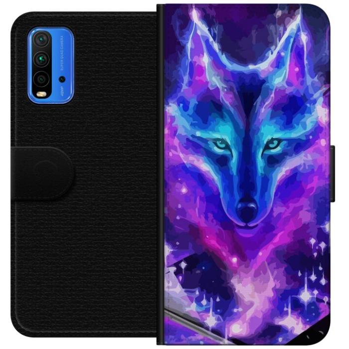 iSecrets - Plånboksfodral till Xiaomi Redmi Note 9 4G med Neon Varg