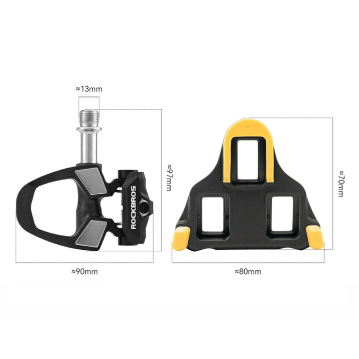 Rockbros - Rockbros Pedaler i Kolfiber och Titanlegering RD9 Shimano SPD-SL - Svart
