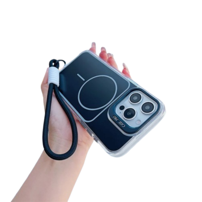 A-One Brand - iPhone 15 Pro Max Mobilskal MagSafe Lens Kickstand med Handrem