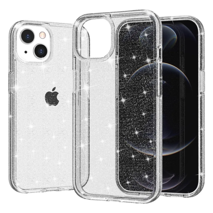 Taltech - iPhone 15 Plus Mobilskal Glittrande - Vit