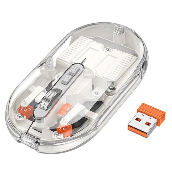 Hoco - Hoco Trådlös Mus Dual-Mode SILENT 2.4G 1600 Dpi GM35 - Vit