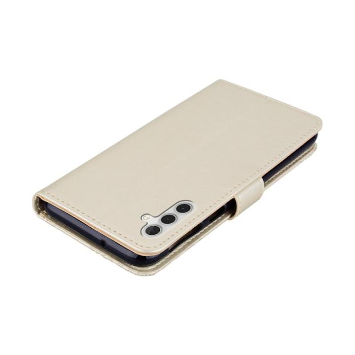 OEM - Plånboksfodral för Samsung Galaxy S26 Konstläder med rem - Guld