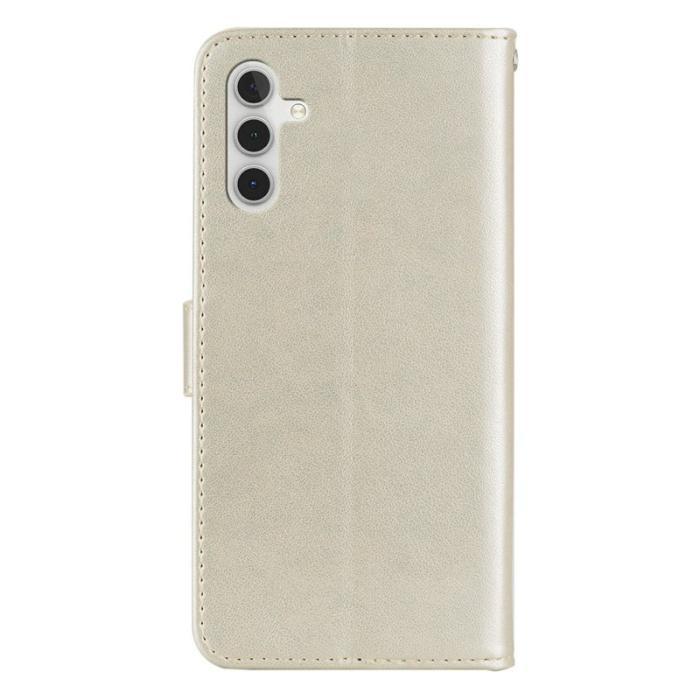 OEM - Plånboksfodral för Samsung Galaxy S26 Konstläder med rem - Guld