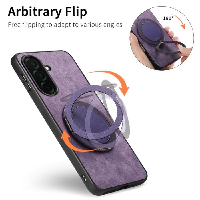 OEM - Mobilskal för Samsung Galaxy S26 Konstläder Kickstand - Lila