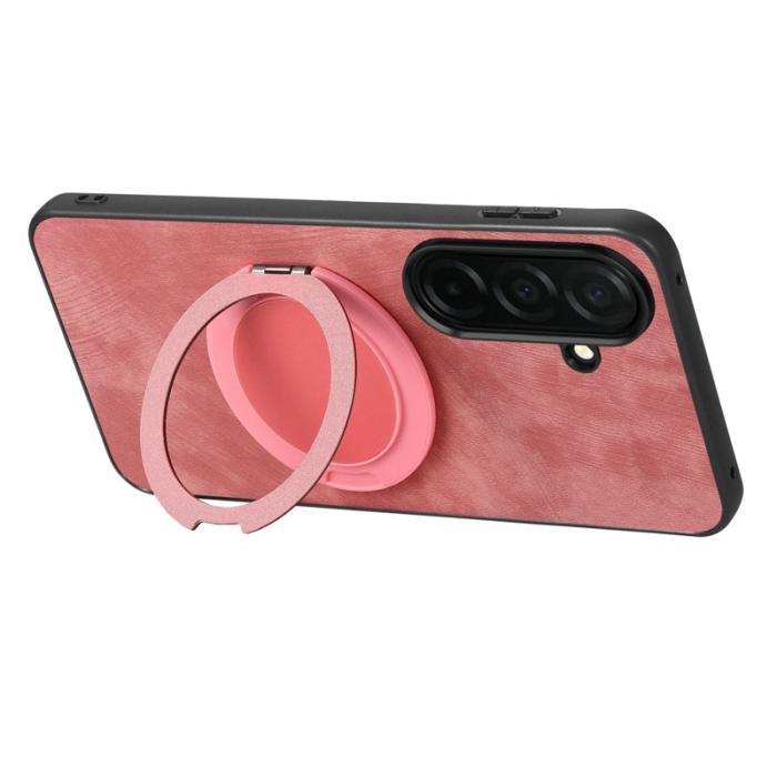 OEM - Mobilskal för Samsung Galaxy S26 Konstläder Kickstand - Rosa