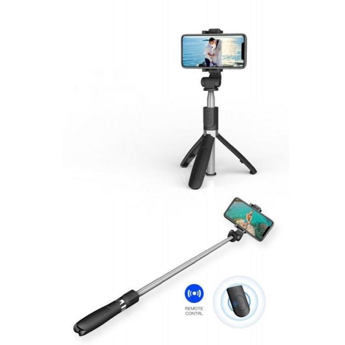 Tech-Protect - Trådlös Selfiestick Tripod L01S - Svart