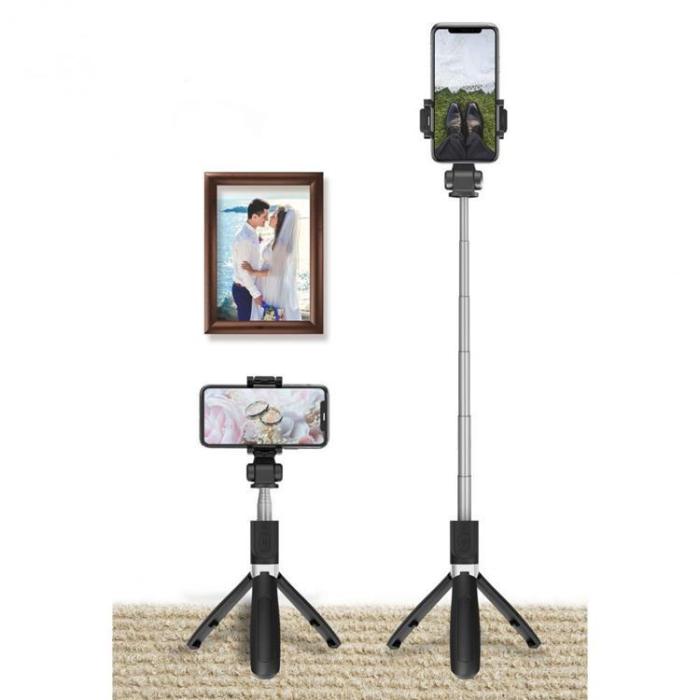 Tech-Protect - Trådlös Selfiestick Tripod L01S - Svart