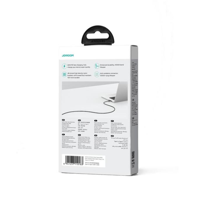 Joyroom - Joyroom USB-C till USB-C kabel 60W 1m Multi-Color - Svart