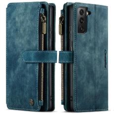 Caseme - CASEME Konstl&auml;der Pl&aring;nboksfodral f&ouml;r Samsung Galaxy S21 4G/5G - Bl&aring;