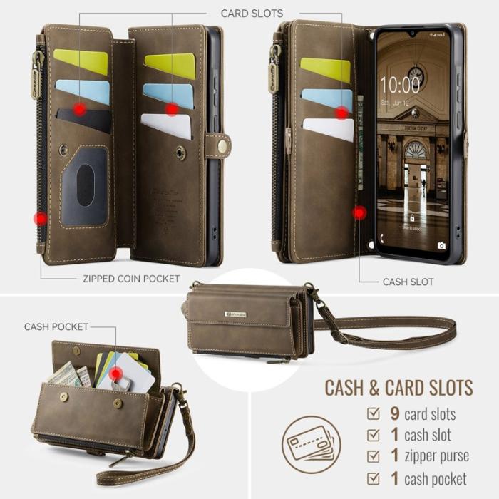 Caseme - CASEME Konstläder Plånboksfodral för Samsung Galaxy A17 5G/4G - Brun
