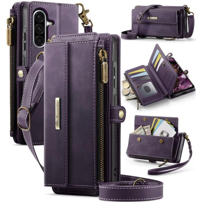 Caseme - CASEME Konstläder Plånboksfodral för Samsung Galaxy A17 5G/4G Lila