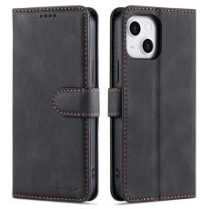 AZNS - AZNS iPhone 14 Plus Pl&aring;nboksfodral i Konstl&auml;der - Svart