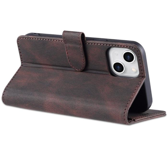 AZNS - AZNS iPhone 14 Plus Plånboksfodral i Konstläder - Brun - Anti-fall och skydd