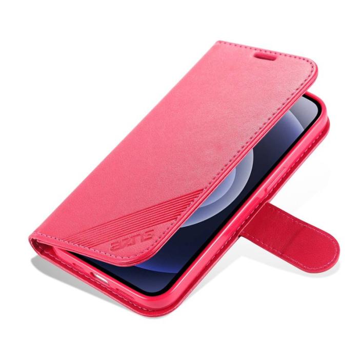 AZNS - AZNS iPhone 14 Plus Plånboksfodral i Konstläder - Röd