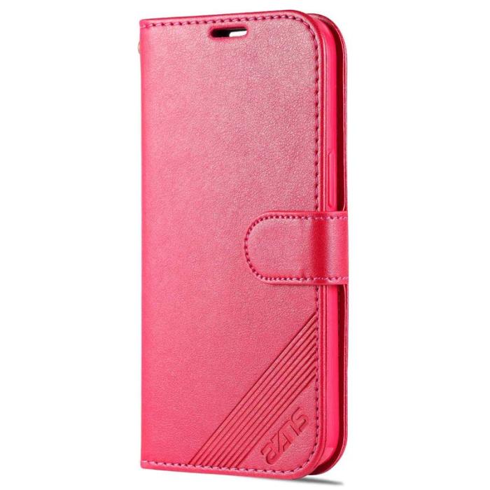 AZNS - AZNS iPhone 14 Plus Plånboksfodral i Konstläder - Röd