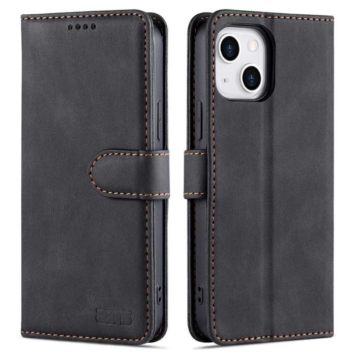 AZNS - AZNS iPhone 14 Plus Plånboksfodral i Konstläder - Svart