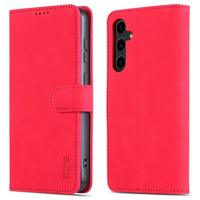 AZNS - AZNS Samsung Galaxy S23 FE Plånboksfodral Slim Konstläder - Röd
