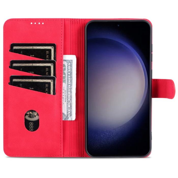 AZNS - AZNS Samsung Galaxy S23 FE Plånboksfodral Slim Konstläder - Röd