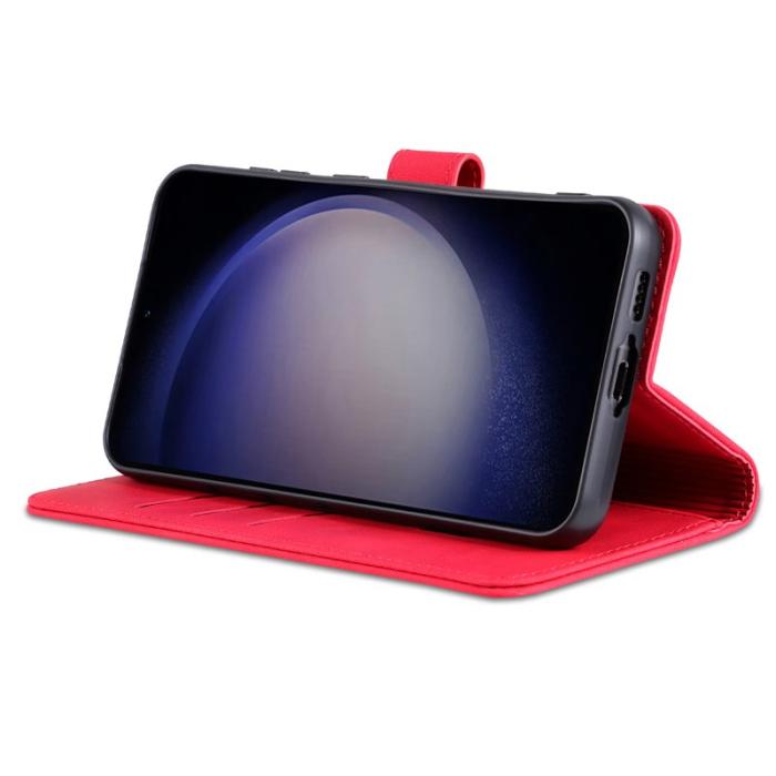 AZNS - AZNS Samsung Galaxy S23 FE Plånboksfodral Slim Konstläder - Röd