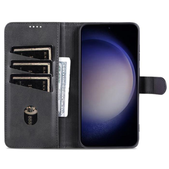 AZNS - AZNS Samsung Galaxy S23 FE Plånboksfodral Slim Konstläder - Svart