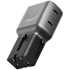ENERGEA - Energea Snabbladdare 45W 2xUSB-C TravelGo - Grafitsvart