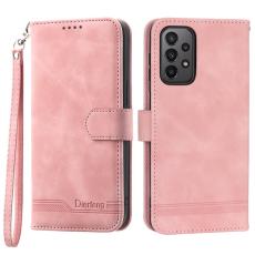 DIERFENG - DIERFENG DF-03 Pl&aring;nboksfodral f&ouml;r Samsung Galaxy A23 5G - Konstl&auml;der - Rosa