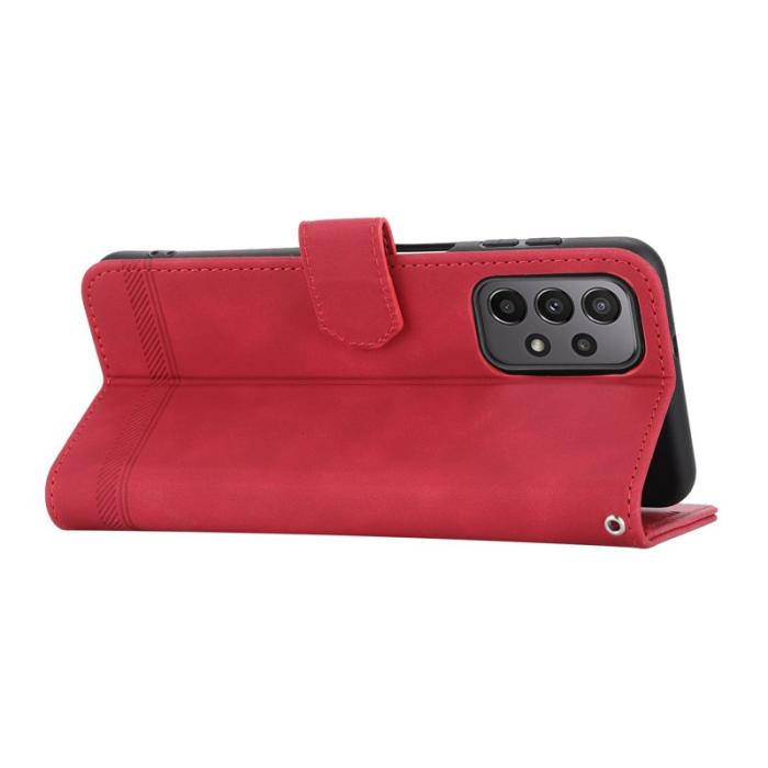 DIERFENG - DIERFENG DF-03 Plånboksfodral för Samsung Galaxy A23 5G - Konstläder - Röd