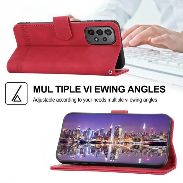 DIERFENG - DIERFENG DF-03 Plånboksfodral för Samsung Galaxy A23 5G - Konstläder - Röd