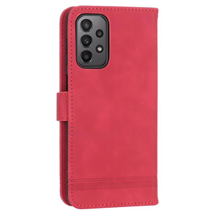 DIERFENG - DIERFENG DF-03 Plånboksfodral för Samsung Galaxy A23 5G - Konstläder - Röd