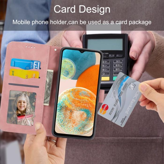 DIERFENG - DIERFENG DF-03 Plånboksfodral för Samsung Galaxy A23 5G - Konstläder - Rosa