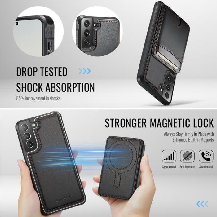 OEM - JEEHOOD Samsung Galaxy S22 5G Fodral KonstLäder - Svart